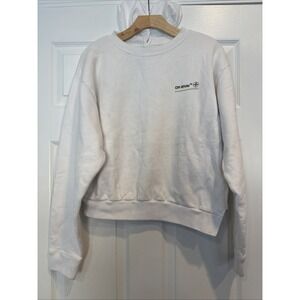 Off-White White Crewneck with Logo Size Small Virgil Archive Small Defects